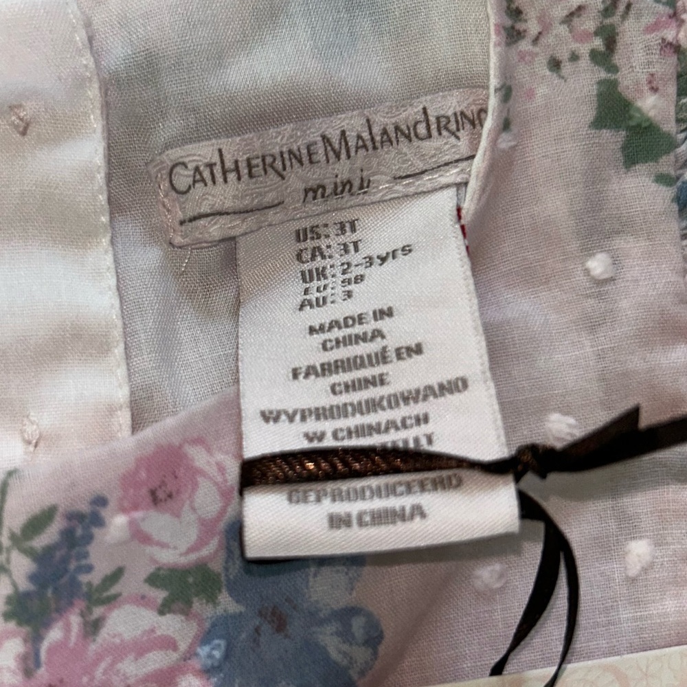 NWT Catherine Malandrino Mini Floral Pattern Ruffle Accent Dress- Size 3T - Picture 3 of 5